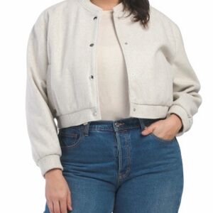 Zara Women's Cream Bomber Jacket xl